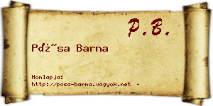 Pósa Barna névjegykártya